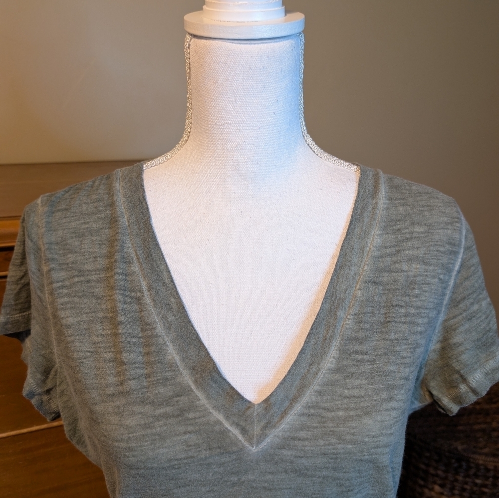 Express Green Cotton Heathered Burnout t-shirt Sz Large - Picture 3 of 11